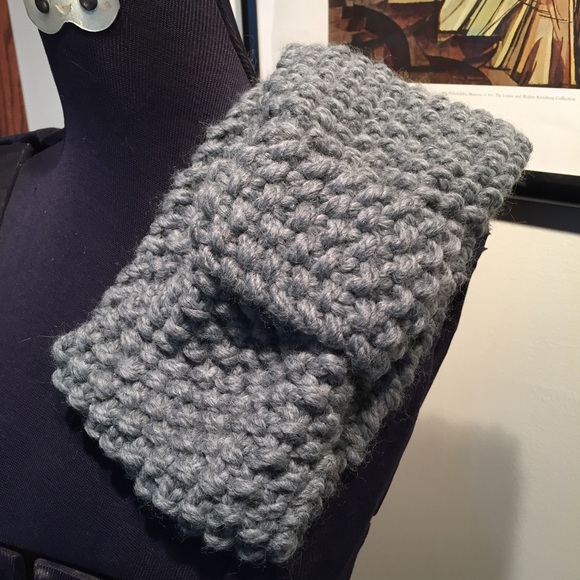 Chunky Knit Turban Headband in Charcoal - Picture 2 of 3