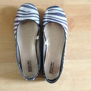 Sequin zebra print flats
