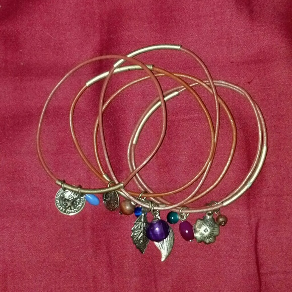Boho-ish brown bracelets w/ charms