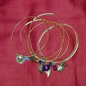 Boho-ish brown bracelets w/ charms