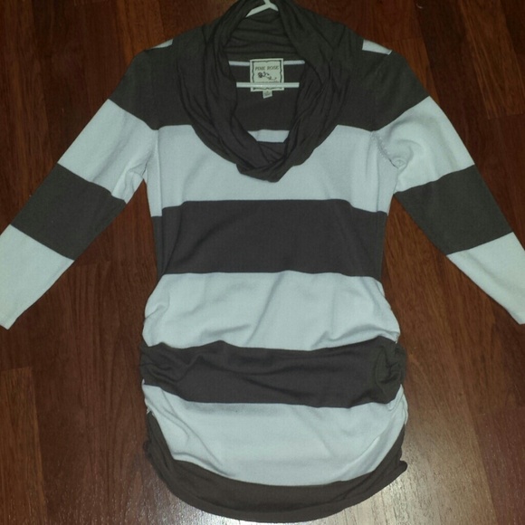 NEW White & Ash brown stripped top