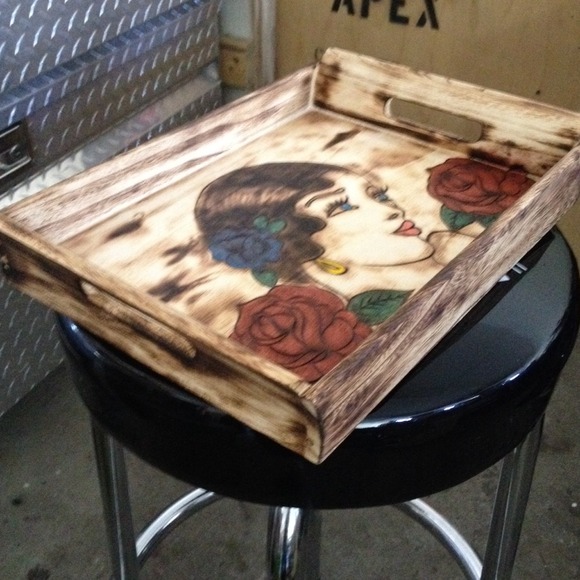 Wood Burned Pin Up Girl - Picture 2 of 4