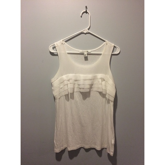 White Tank Top with Ruffles