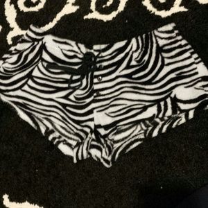 Soft short zebra print pajama shorts
