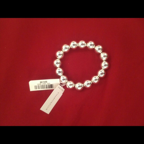Charter Club silver pearl beaded bracelet