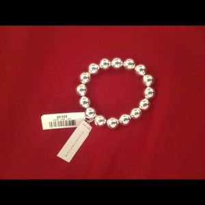 Charter Club silver pearl beaded bracelet