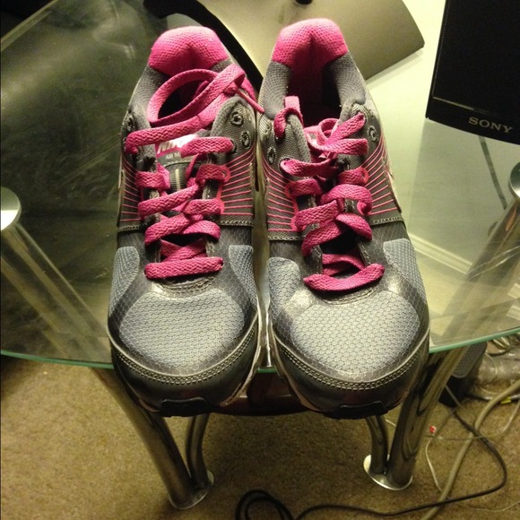 Pink and grey nikes