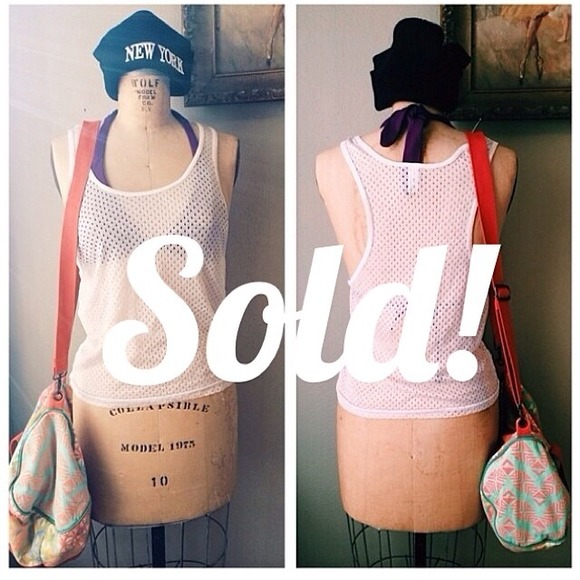 AMERICAN APPAREL white mesh tank
