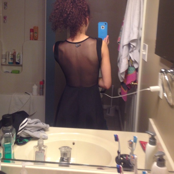 Black mesh back dress - Picture 4 of 4