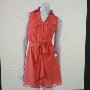 Button up dress peach colored