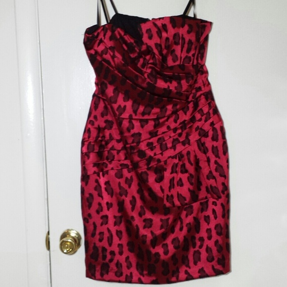 Red and Black Cheetah Dress