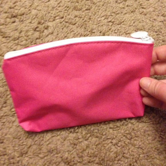 Pink Makeup bag with leopard print inside