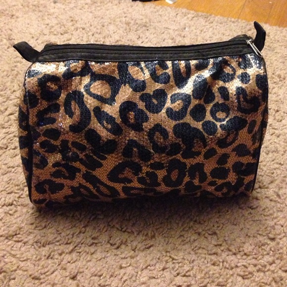 Sequin cheetah makeup bag!