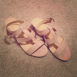 Forever 21 Nude Faux Suede Wedge Sandal