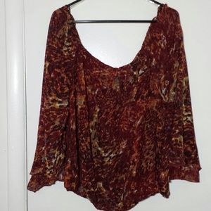 Maroon Off-The-Shoulders Top