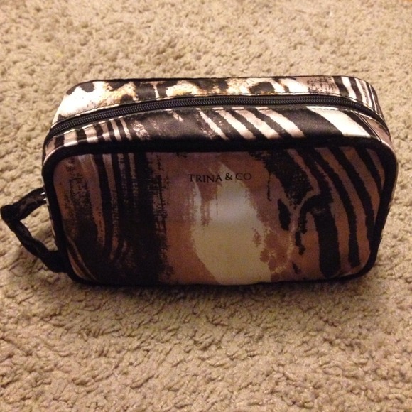 Mixed animal print makeup bag