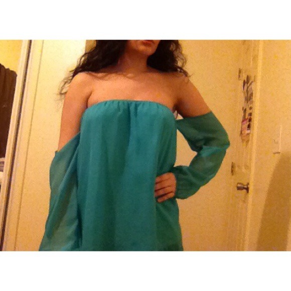 Aqua Off Shoulder Top