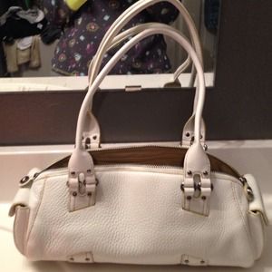 Cole haan white leather satchel