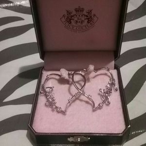 Juicy Couture Signature Heart Hoops