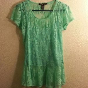 Mint lace top