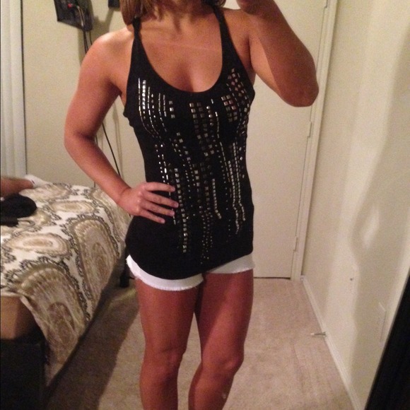 Guess racerback tank top studs studded rhinestones