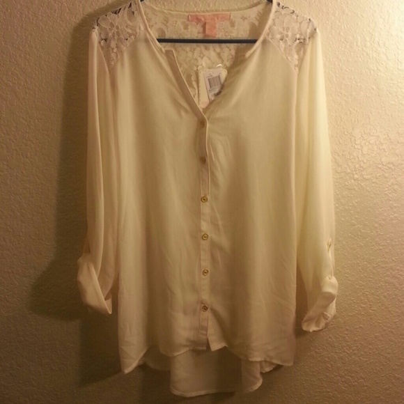 Cream blouse with back cut out