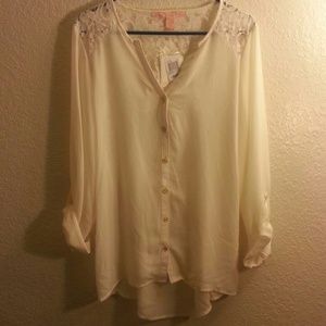 Cream blouse with back cut out