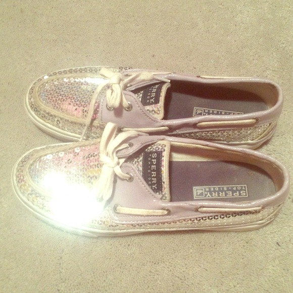 silver sequined sperry topsiders