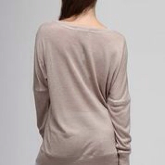 Beige V-Neck Shirt with Side Zippers - Picture 2 of 4