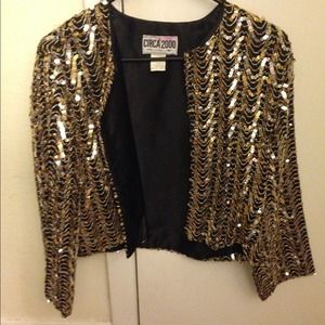 Sequin detailed vintage short jacket