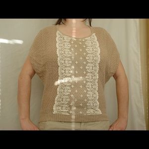 Gold and cream lace shirt