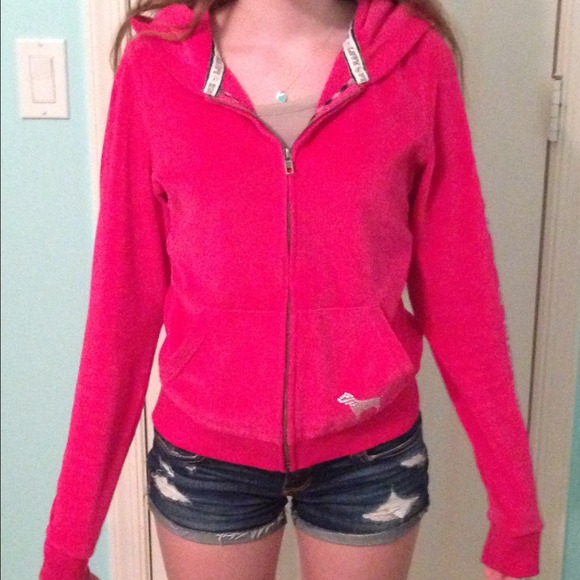 PINK velour hoodie 💗