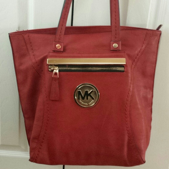 Beautiful Michael Kors red leather handbag!