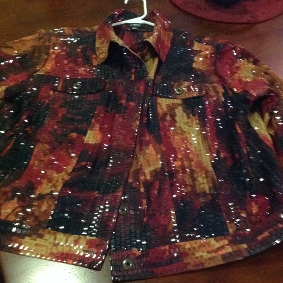 Glitter jean style jacket 2xl OBO