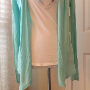 Boutique Tops - NWT XS cotton Aqua Open front Cardi, think spring! Boutique Tops - NWT XS cotton Aqua Open front Cardi, think spring!