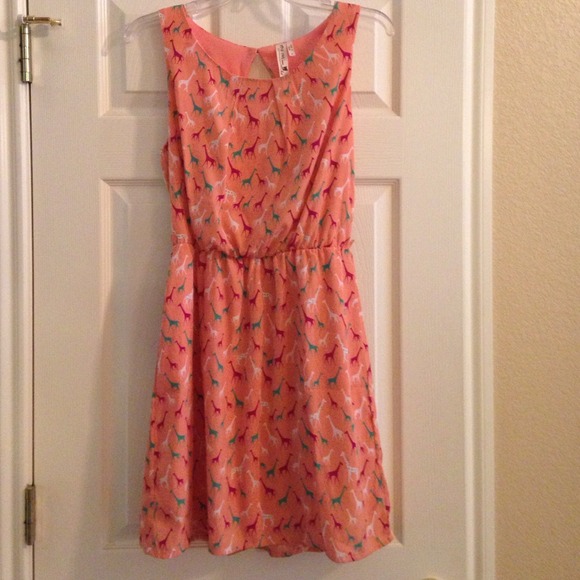 Giraffe print dress size medium.