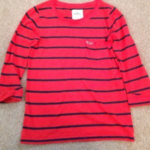 Orange and blue striped hollister shirt