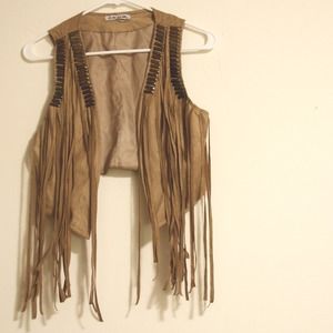 *SOLD* Sweet tan fringed vest
