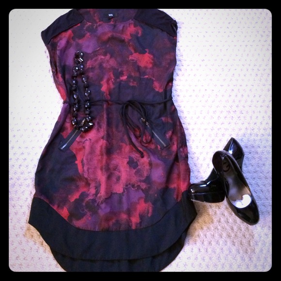 Blk/red silk dress