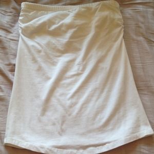 White tube top with side rouching