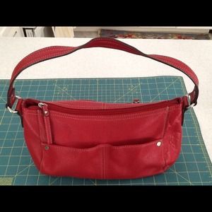 Tignanello Handbag, Deep Red, Over Shoulder strap.