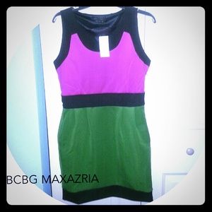 BCBG MaxAzria Color Blocked Sleeveless Dress