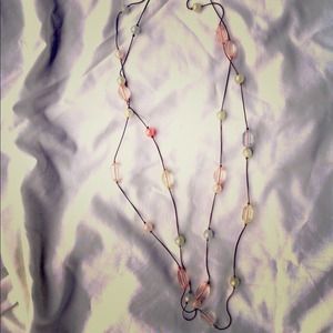 Pastel double strand long necklace