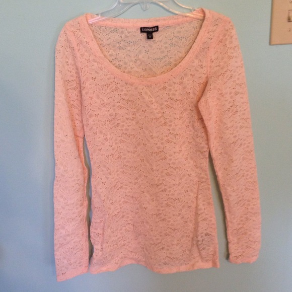pink lace longsleeve shirt