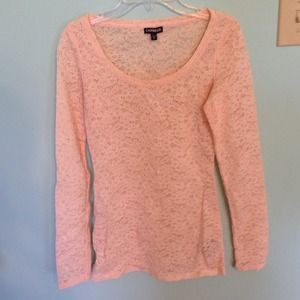 pink lace longsleeve shirt