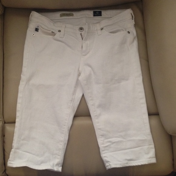 AG Bermuda length shorts.  White in color.