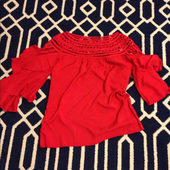 Red crochet top