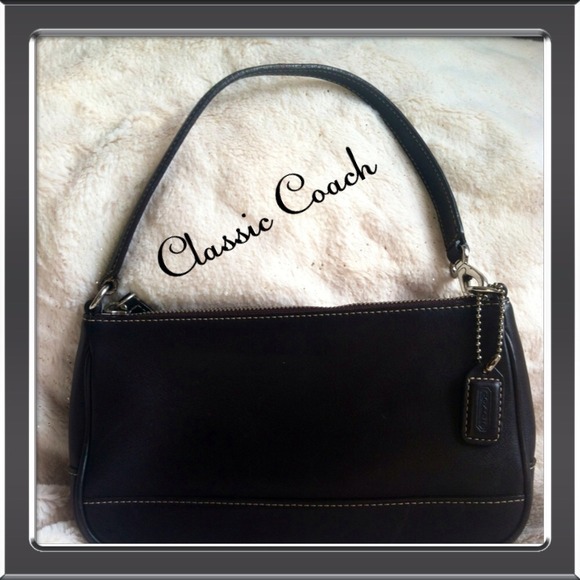 Classic black buttery leather Coach Purse