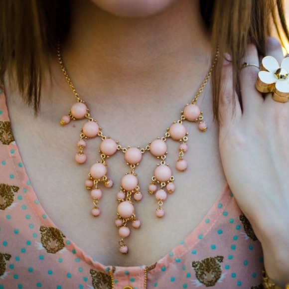 Pink Bauble Bar Necklace