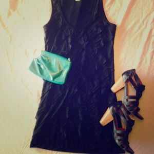 Ruffle little black dress LBD body con